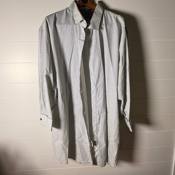 Stacy Adams Other - Stacy Adams Men's Dress Button Down Shirt White & Black Polka Dots Sz 22 34/35